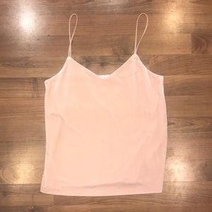 Light pink crushed velvet top